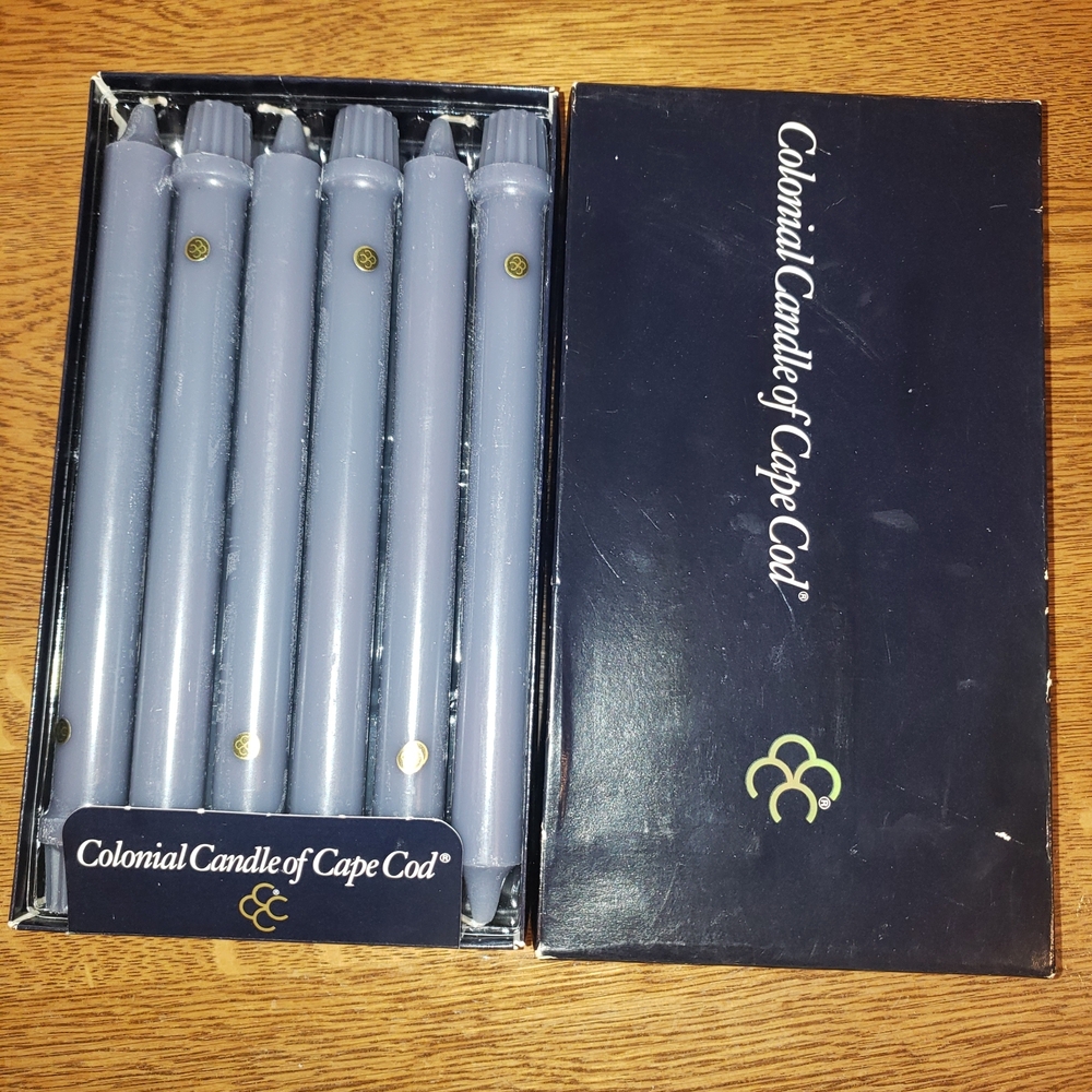 NWT- Colonial Candle of Cape Cod Blue Candles (12- 10" Classic Candles)